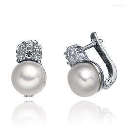 Hoop Earrings Sinya 925 Sterling Silver Jewelry Natural Freshwater Pearl Earring English Lock Finding For Women S