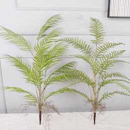 Decorative Flowers 90cm Large Tropical Plants Artificial Palm Tree Fake Fern Plastic Persian Grass Green Leaves For Home Garden Decor