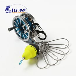 Fishing Accessories iLure Lock Buckle with Reel Stainless Steel Live Fish Locks Belt Tackle Tools Stringer Floats Pease 230619