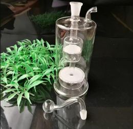 Glass Smoking Pipes Manufacture Hand-blown bongs Double layer sand core ultra silent glass water pipe kettle