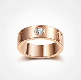 Rose Gold Wedding Ring Mens Womens Titanium Steel Rings Classic Designer Jewellery Accessories with Diamonds Womens Rings Luxury Valentines Gift jewelry Rings