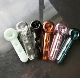 Glass Smoking Pipes Manufacture Hand-blown bongs Three concave Coloured smoke pot