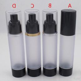 50ML frosted Travel Refillable Cosmetic Airless Bottles Plastic Treatment Pump Lotion Containers with Black F1526 Ixcwa