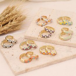 Hoop Earrings Vintage Gold Color Copper Metal Small For Women Colorful Enamel Huggies Fashion Jewelry Gift
