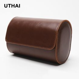 Watch Boxes Cases The tracking box for men and women is a very practical 2-mile leather storage and packaging arm box UTHAI U16 230619