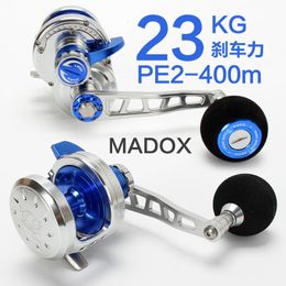 Baitcasting Reels Madox Slow Jigging Reel Pe2 400m Max Drag 25kg 11BB High Speed G Ratio 5.3 1 420g Offshore Boat Fishing Trolling 230619