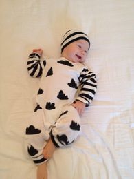 Clothing Sets 2023 Sell Baby Boy Clothes Stripe Long Sleeve Cloud Printing Rompers Set Born Jumpsuit Infant