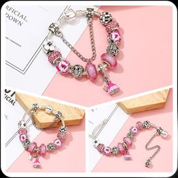 Charm Bracelets Yexcodes Pansy Princess Dress With Crown Pendant Girlfriend Bracelet Wedding Women Direct Sales