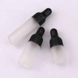 50pcs/lot 1ml 2ml 3ml 5ml Wholesale Clear Glass Dropper bottle Mini Frosted Glass essential Oil bottle with hose vials