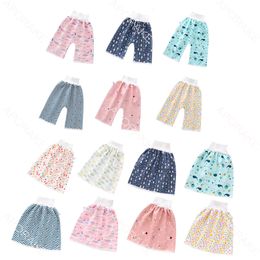 Skirts 0-12Y Kids SkirtPants Cartoon Floral Print High Waist Diaper Skirt Diaper Pants for Girls and Boys 230619