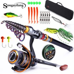 Rod Reel Combo Sougayilang 1.8-3.6m Telescopic Fishing Rod and 11BB Fishing Reel Wheel Portable Travel Fishing Spinning Fishing Rod Combo Pesca 230619