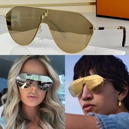 Brown lenses gold metal sunglasses FE40080U Mens Glasses Titanium oversized eye protection sunglasses hardware fashion brand glasses