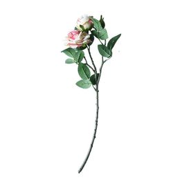 Dried Flowers 1Pc Artificial Silk Roses Long Branch Bouquet Beautiful Wedding Home Table Decor Arrange Fake Flower