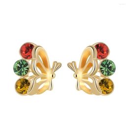 Stud Earrings ER-00033 Genuine Austrian Crystal Jewellery Gold Plated Fashion Butterfly For Women 2023 Christmas Gift Drop