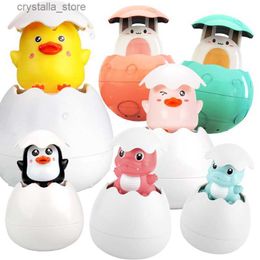 Baby Bath Toys Cute Duck Penguin Egg Water Spray Sprinkler Bathroom Sprinkling Shower Swimming Water Toys For Kids Gift L230518