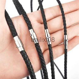 Pendant Necklaces 45/50/60cm Blk Brown Braid Wax Cord DIY Pendant Neckle Jewellery Making Classic Men's Leather Neckle Choker Jewellery Gifts J230620