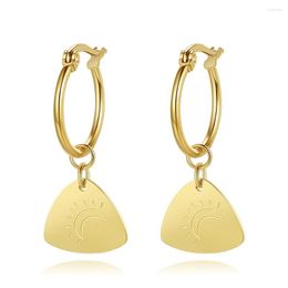 Stud Earrings Fashion Geometric Stainless Steel Round Hoop For Women Gold Colour Metal Huggie Brincos Bijoux Femme Gifts