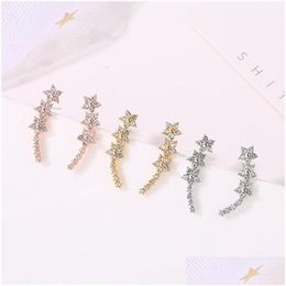 Charm 925 Sier Pin Studded Small Fresh Star Earrings Womens Birthday Drop Delivery Jewelry Dhekp