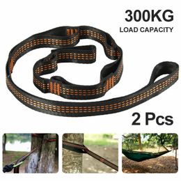 Portaledges 2Pcs Hammock Straps Special Reinforced Polyester Straps 5 Ring High Load-Bearing Barbed Black Outdoor Camping Hammock Straps 230619