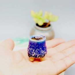 Planters Pots Mini Flower Pot Ceramic Breathable Thumb Flowers Pot Lithops Succulent Flowerpot Home Garden Mini Bonsai Potted Planting