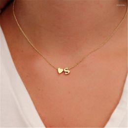Chains Fashion Tiny Gold/Silver Colour Necklaces Pendant For Women Heart Initials Name Choker Necklace Birthday Party Jewellery Gift