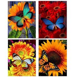 4Pcs DIY Full Round Drill Diamond Painting Cross Stitch Craft Kits Home Mural Art Decoration Painting Sunflower L230620