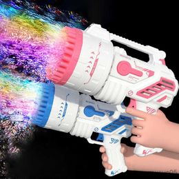 Sand Play Water Fun Machine Gun 69 Holes Bubbles Rocket Colorful Lights Summer Outdoor Toys For Toddler Wedding Party Gift R230620