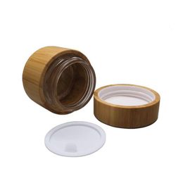 30g 50g Glass Jar with bamboo outer Empty Cream Jars Cosmetic Packaging Containers Pot With Lid For Hand cream Container F319 Labkr