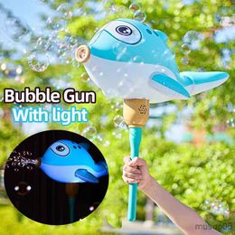 Sand Play Water Fun Gun Electric Inflatable Dolphin Cartoon Outdoor Toy with LED light Soap Bubbles Balloon Toys for Boys Girl Children Gifts R230620