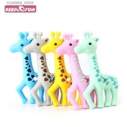 Keep Grow 1Pc Giraffe Silicone Teether BPA Free Baby Teethers Deer Shaped Baby Teething Toys Food Grade Baby Nursing Mordedor L230518