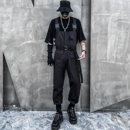 Men's Pants Overalls Men Women Bib Jumpsuits High Waist Streetwear Punk Y2k Hip Hop Youth Rompers Lovers Coverall Trousers