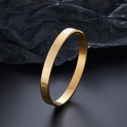 Bangle Personalised Roman Numerals Relief Pattern Women Bangles Stainless Steel Men Can Be Opened Fashion Jewellery