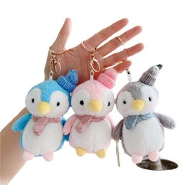 Creative Cute Penguin Doll Keys Keychain Girls Cartoon Car Keyring Kawaii Women Bag Accessories Plush Doll Keychains 10cm