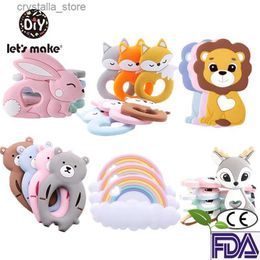 Silicone Teether Rodent Cartoon Animals 1pc Food Grade Silicone Pandents DIY Teething Toys For Teeth Tiny Rod Baby Teethers Gift