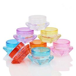 2g Diamond Shape Plastic Facil Cream Jar, DIY Elegant Coloured Cosmetic Cream Container, Lip Balm Storage Box F1212 Rgdgi