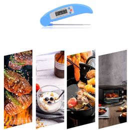 Digital LCD Food Thermometer Probe Folding Kitchen Thermometer BBQ Meat Oven Water Oil Temperature Test Tools Q222