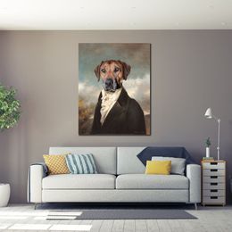 Classical Canvas Art Dog Portrait Handcrafted Oil Painting Modern Decor Studio Apartment