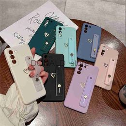 Cell Phone Cases Love Heart Wristband Holder Phone Case For Samsung S23 S22 S21 Plus Note 20 Ultra S20 FE A52 A72 A42 A32 A51 A71 A73 Soft Cover J230620