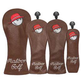 Other Golf Products Original factory manufacturing Club #1 #3 #5 Wood Headcovers Driver Fairway Woods Cover PU Leather Head Covers brown 230620