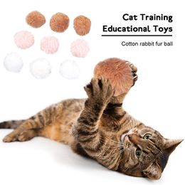 Cat Training Educational Toy Color Grinding Claw Filled Cotton Rabbit Fur Ball