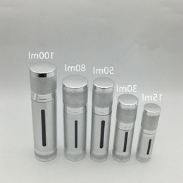 Silver Airless Vacuum Pump Lotion Bottle With White Cap Cosmetic Containers 15ml 30ml 50ml 80ml 100ml F515 Mvsla