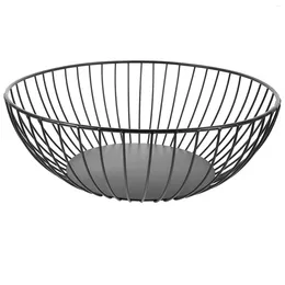 Bowls Black Fruit Basket Baskets Kitchen Counter Vertical Stripes Wire Modern Wrought Iron Snack