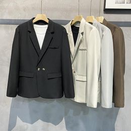 Men's Suits Autumn Men's Suit Jacket Korean Style Slim Fashion Hair Stylist Social Versatile Coat Dress Blazers 2023 D33