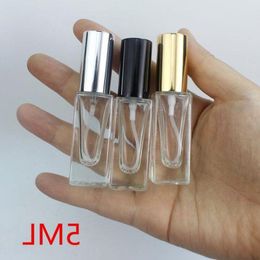 5ML Transparent Square Glass Bottle Cosmetics Spray Empty Bottle Fragrance Packaging Bottle Refillable F613 Rskgf