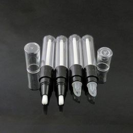 45ML Transparent Black Lip Gloss Tube/Bottle, Empty Round Mini Twist Pen, Disposable Plastic Dial Up Pen With Silicon Tip F2227 Oqwqn