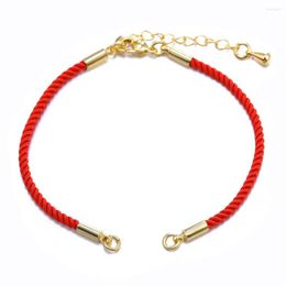 Link Bracelets 4 Colors Bracelet Wholesale Black Red String Woven Rope Macrame Cord Chain Adjustable Chains For Making
