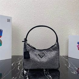 Designer-Luxus-Tragetaschen Re-Edition 2000 Satin Crystal Nylon Shoulder Top Handle Mini Hobo Bag 7A Hochwertige Damenhandtaschen