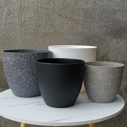 Planters Pots Buram Batu Imitasi Bonsai Pot Bunga Balkon Pot Tanaman Pembibitan Pot Tanaman Sukulen Pekebun Taman Rumah