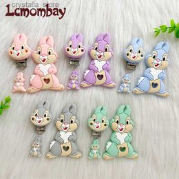 1/3/10pcs Animal Rabbit Baby Teether Rodent Beads DIY Silicone Teething Toy Nursing Gift Accessories L230518