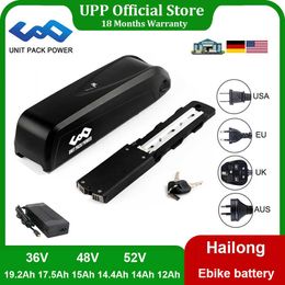 18650 21700 Hailong eBike Battery 36V 19.2Ah 17.5Ah 14.5Ah 48V 14.4Ah 52V for Bafang 1000W 750W 500W 350W Electric Bicycle Motor